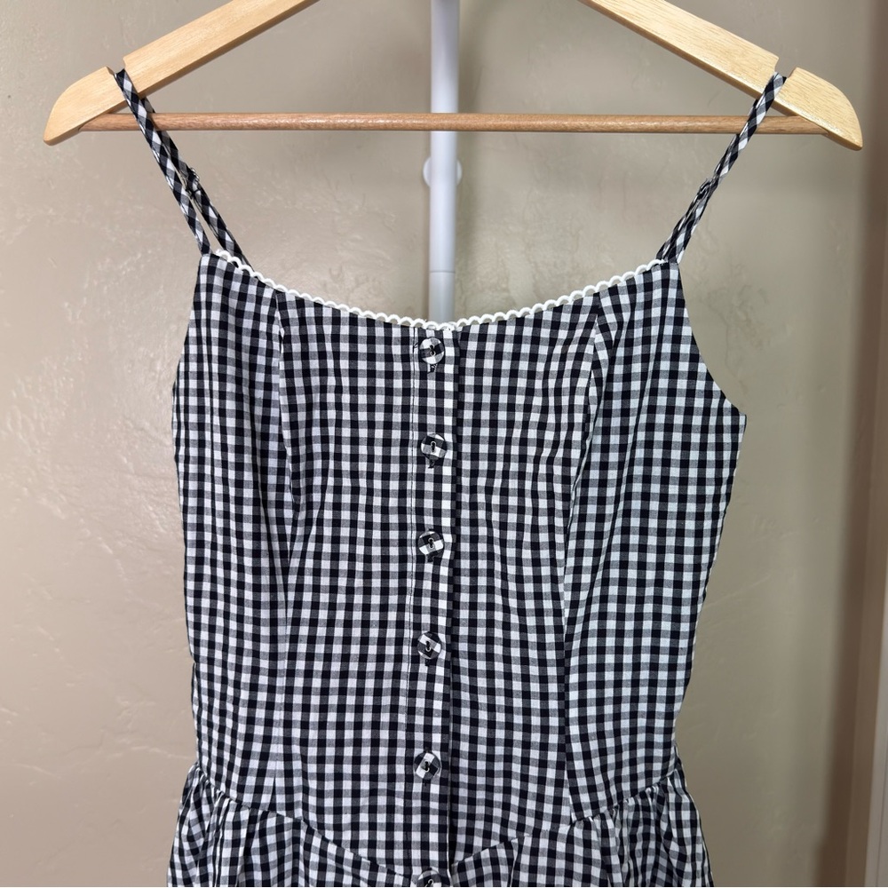 Commense Black White Gingham Button Front Cami Mini Dress XS NWT - Picture 5 of 11
